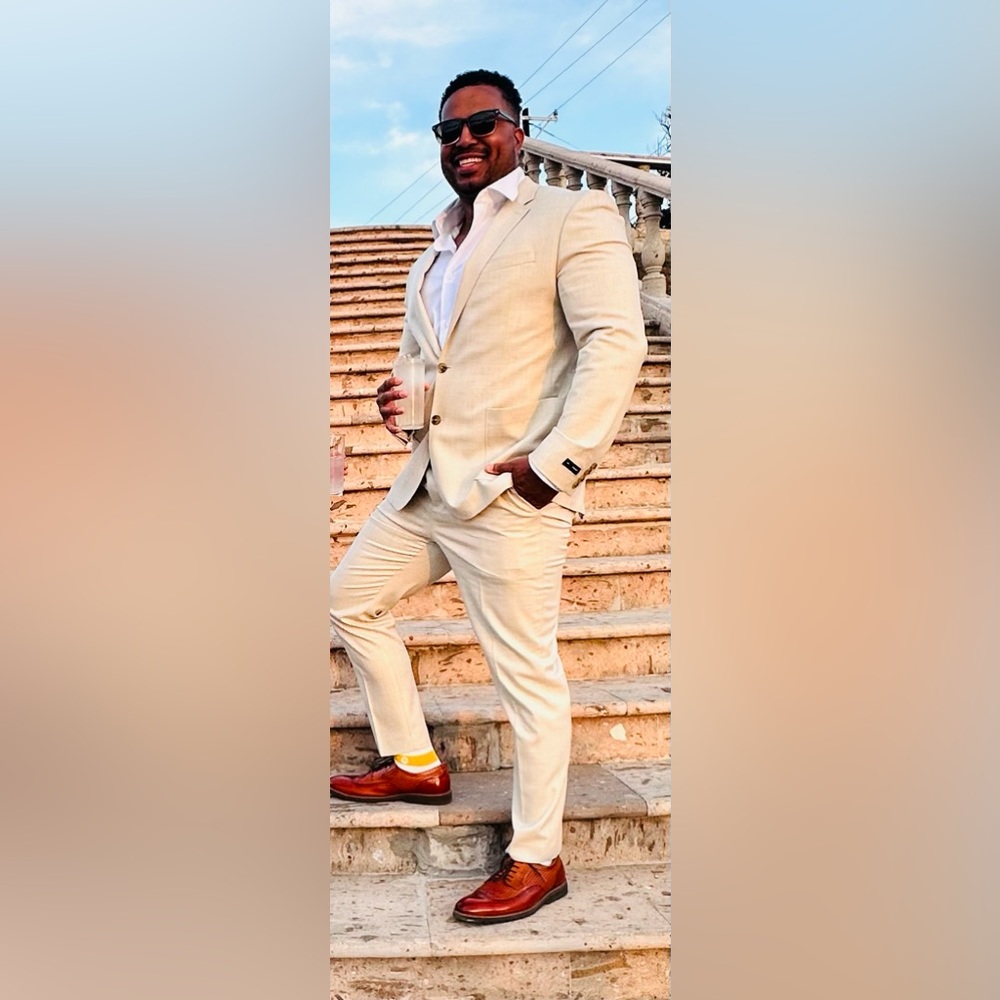 Men’s Extra Slim Light Khaki Suit